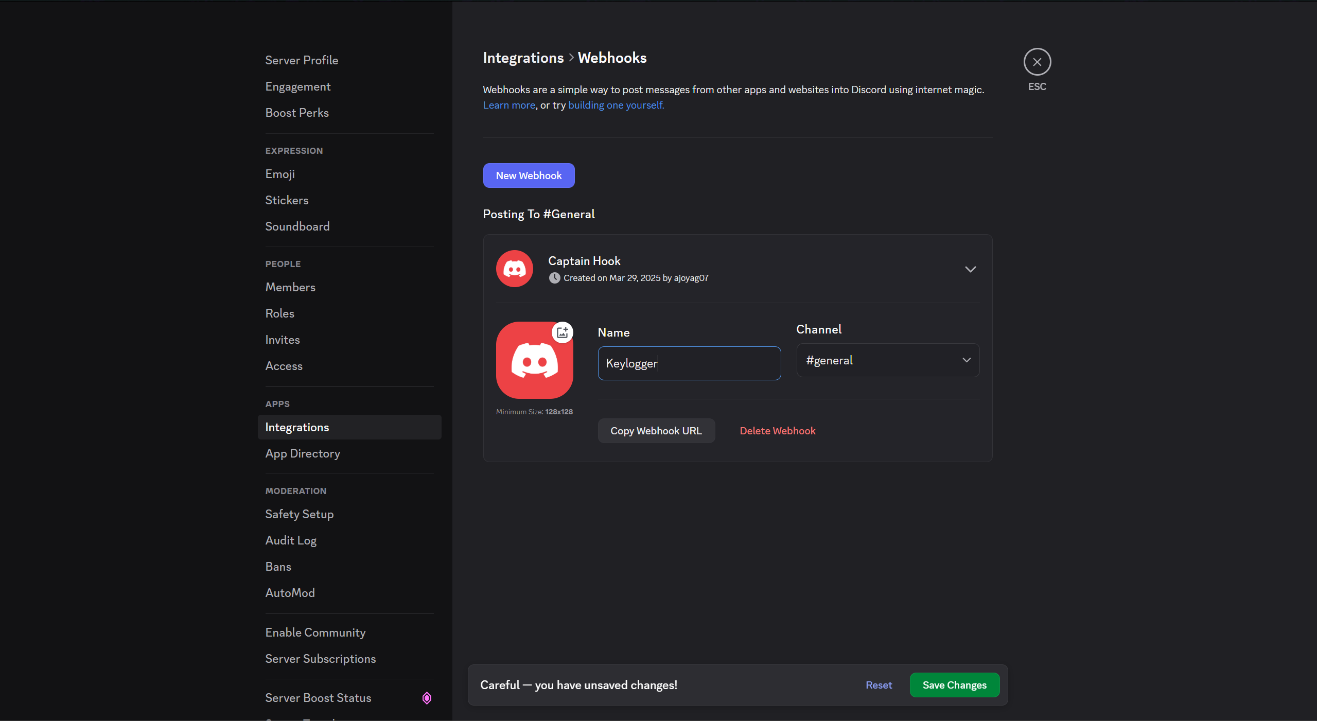 Discord Webhook Configuration